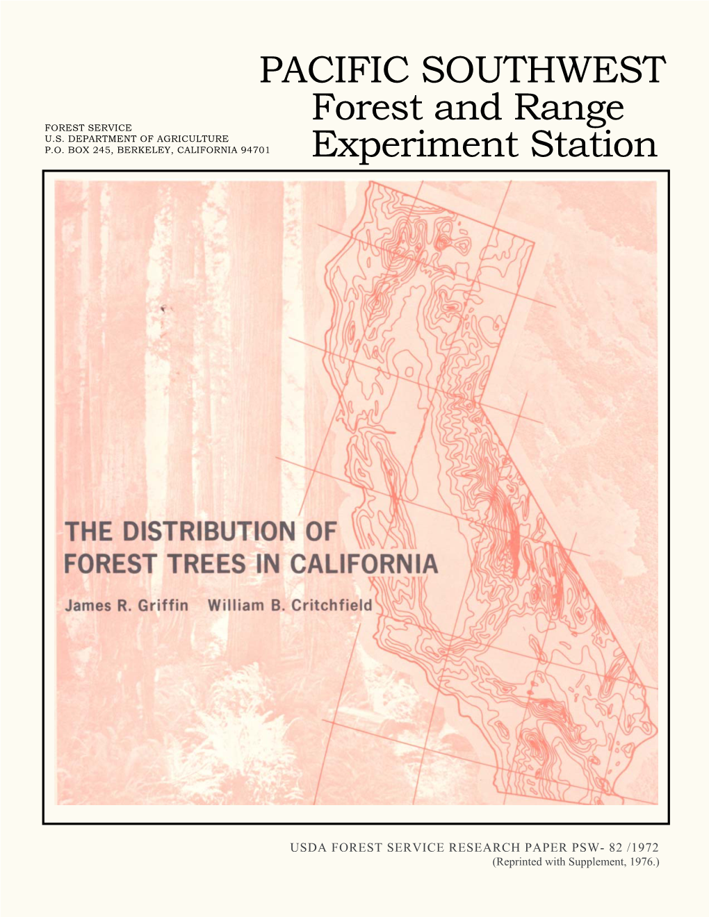 The Distribution of Forest Trees in California. Berkeley, Calif