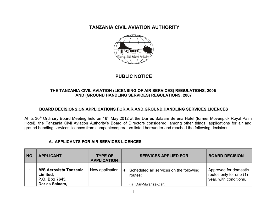 Tanzania Civil Aviation Authority