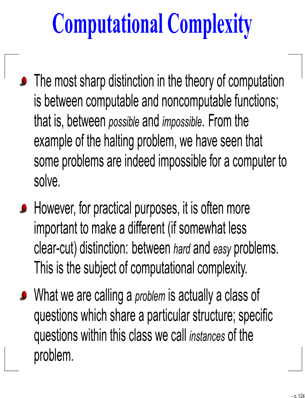 Computational Complexity