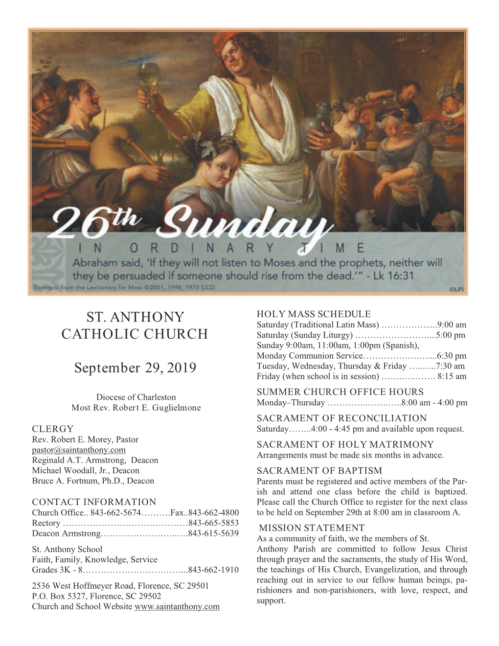 ST. ANTHONY CATHOLIC CHURCH September 29, 2019