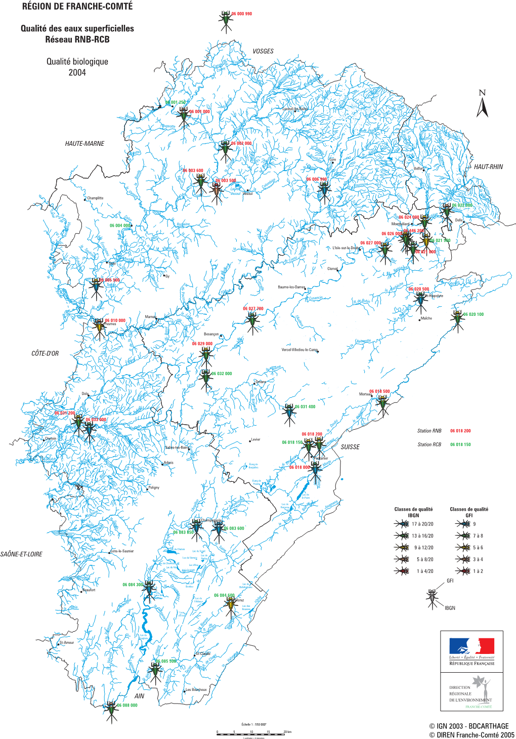 RÉGION DE FRANCHE-COMTÉ Qualité Des Eaux Superficielles