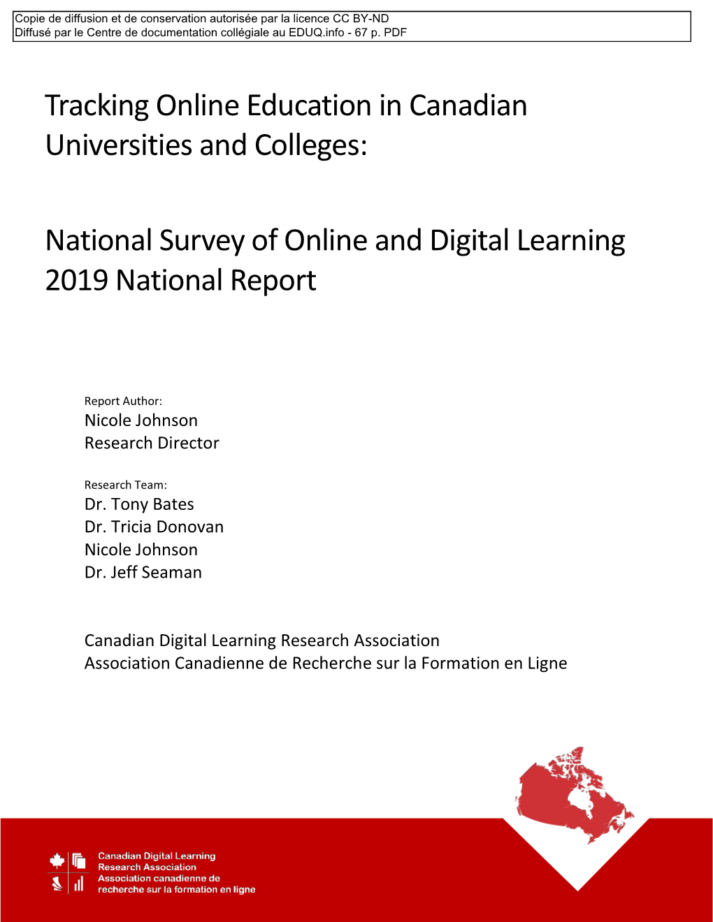 Tracking Online Education in Canadian Universities and Colleges