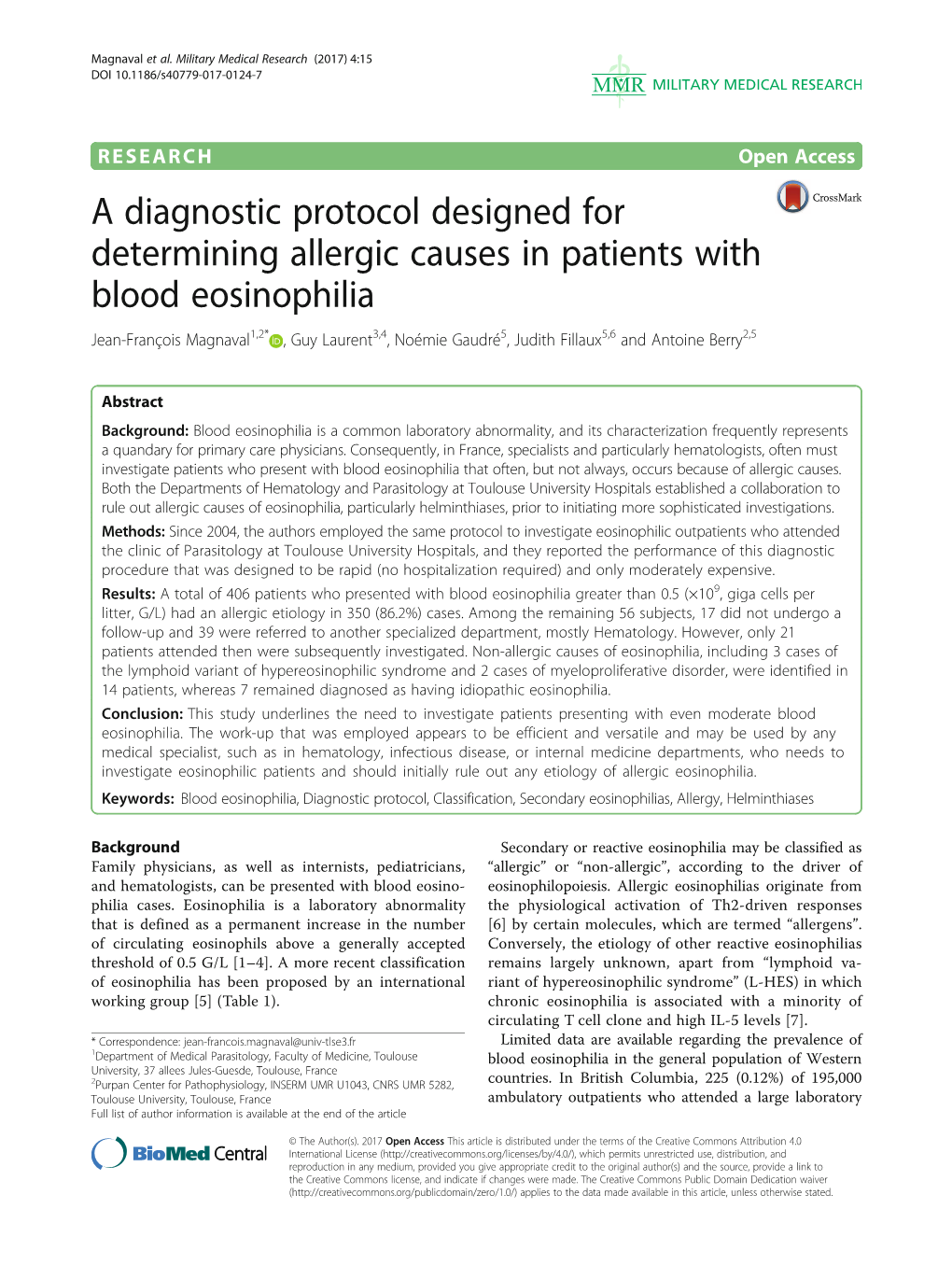 A Diagnostic Protocol Designed for Determining Allergic Causes In