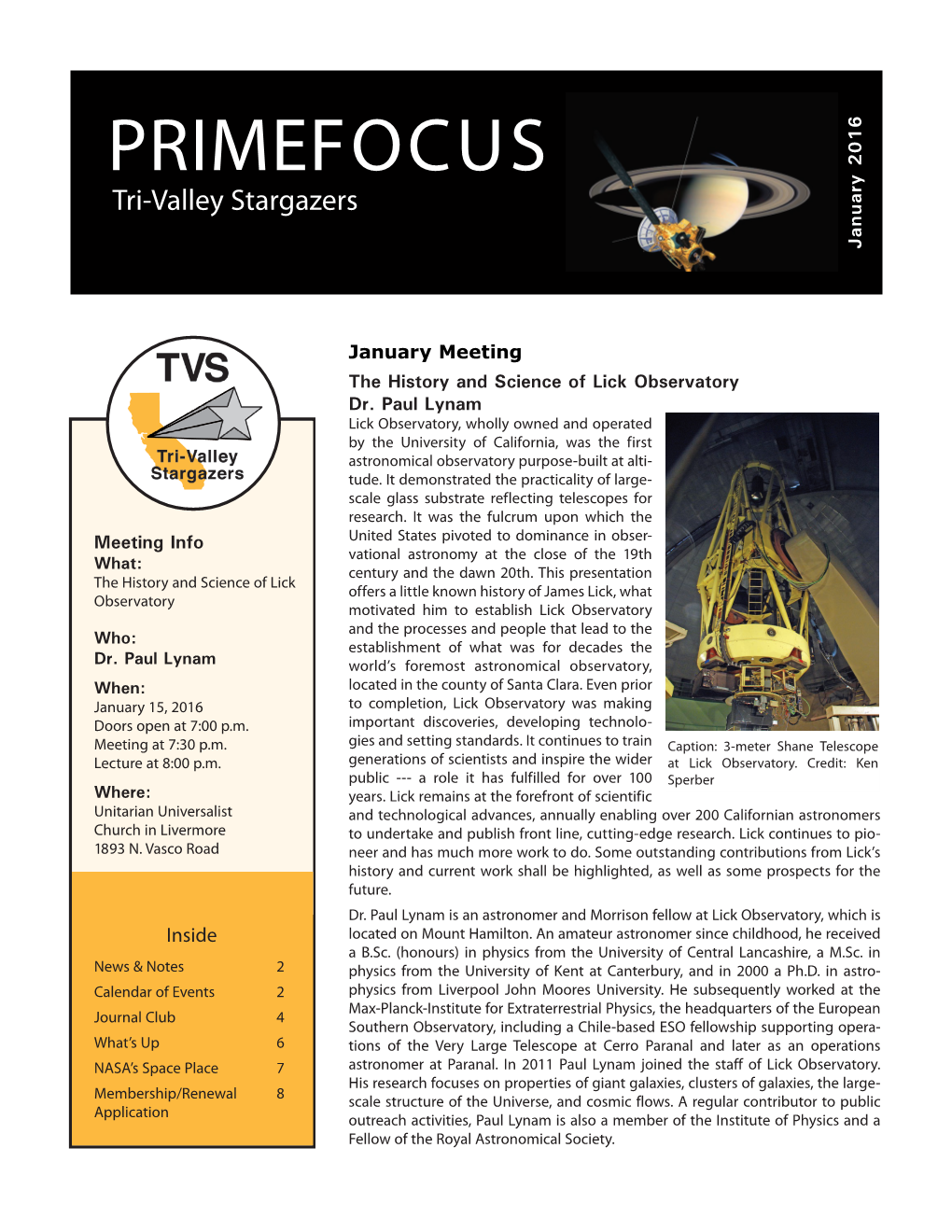 Primefocus Tri-Valley Stargazers January 2016