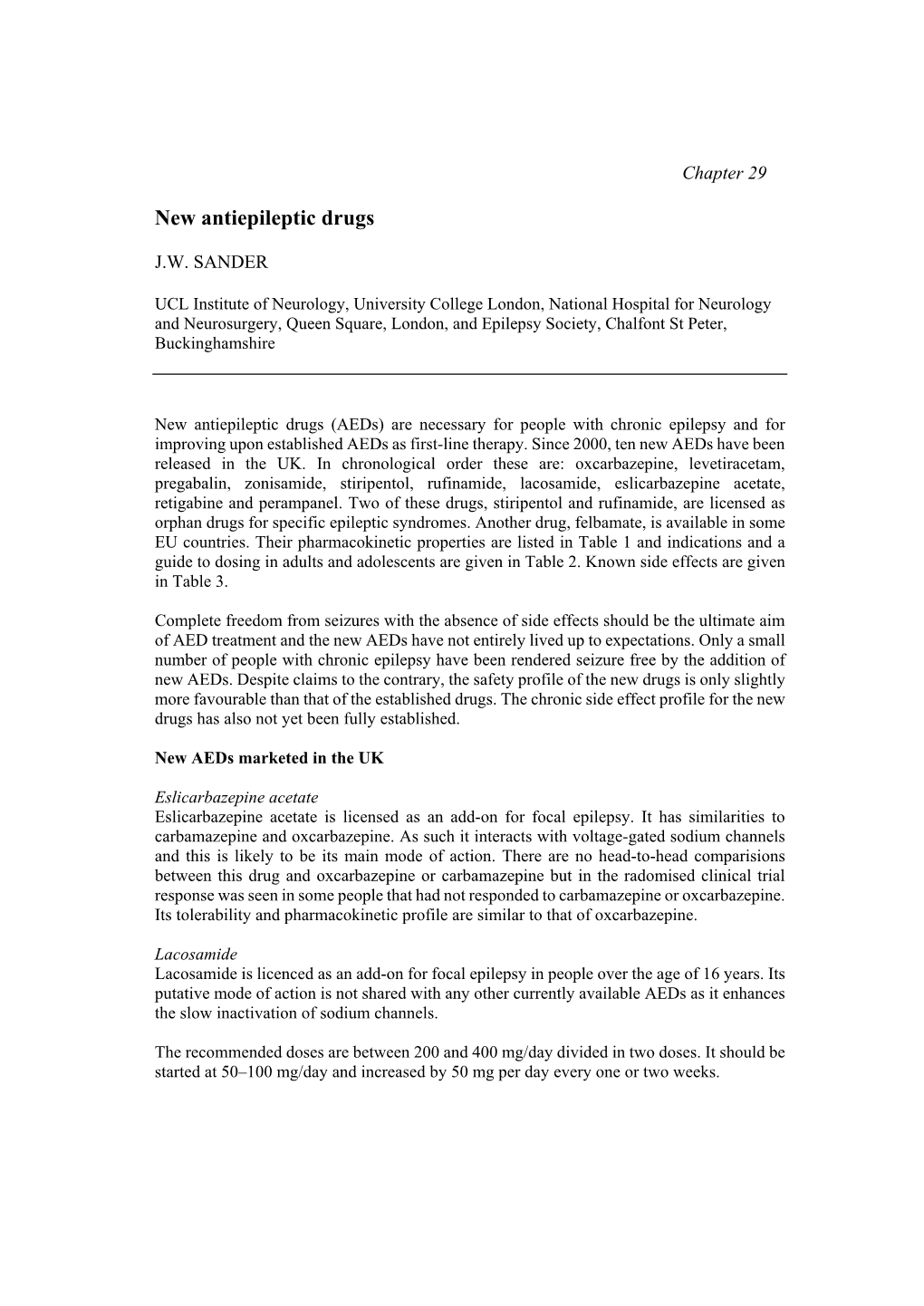 New Antiepileptic Drugs