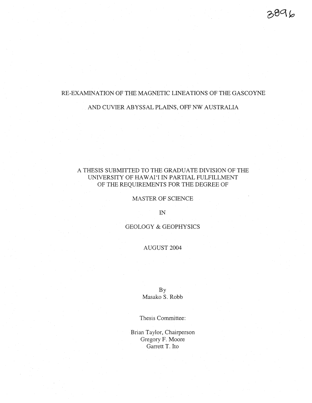 Re-Examination of the Magnetic Lineations of the Gascoyne