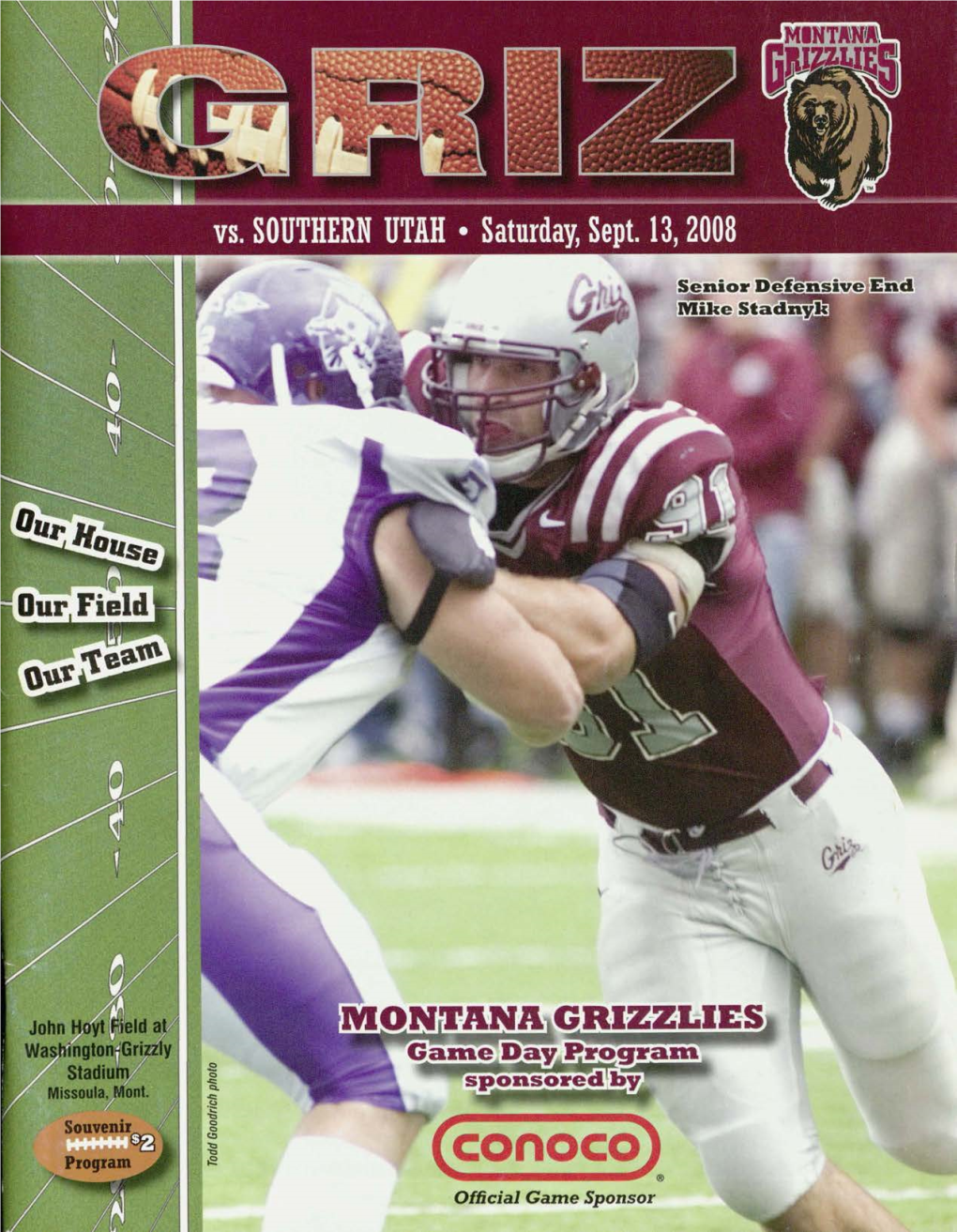 September 13, 2008 Game Day Grizzly Football Program