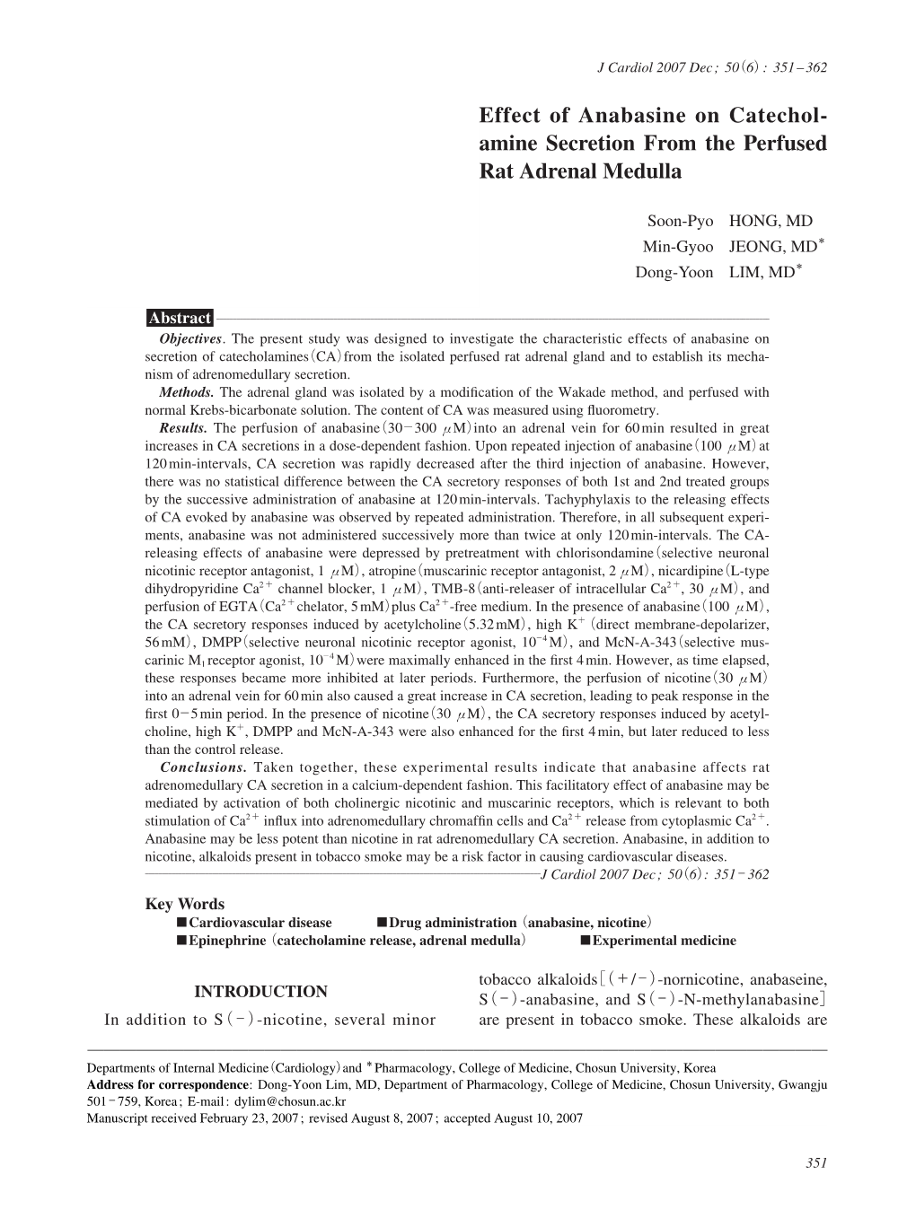 Amine Secretion from the Perfused Rat Adrenal Medulla