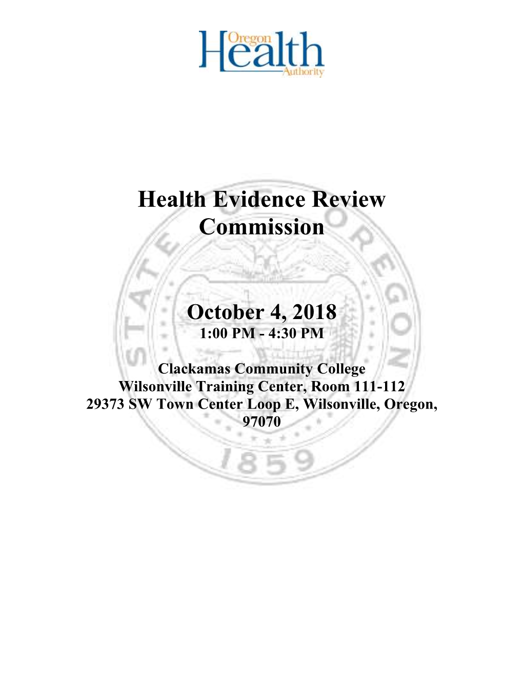 Health Evidence Review Commission