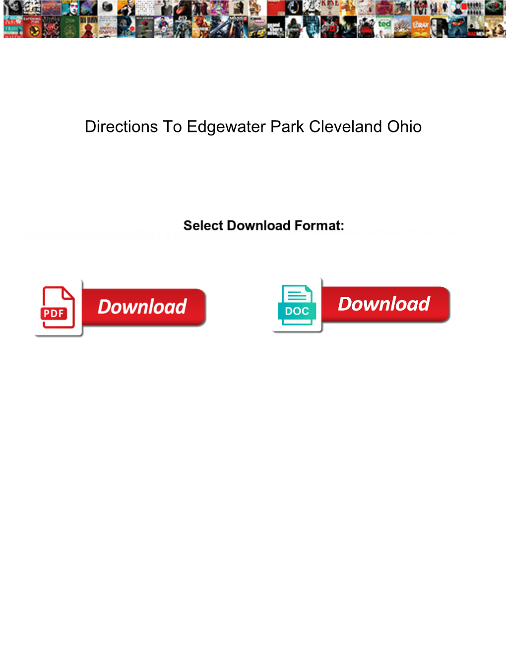 Directions to Edgewater Park Cleveland Ohio