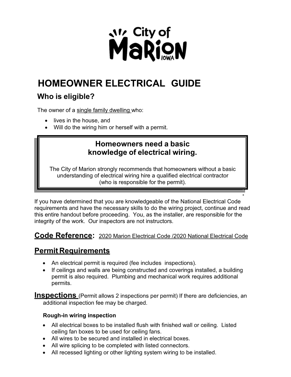 HOMEOWNER ELECTRICAL GUIDE Who Is Eligible?