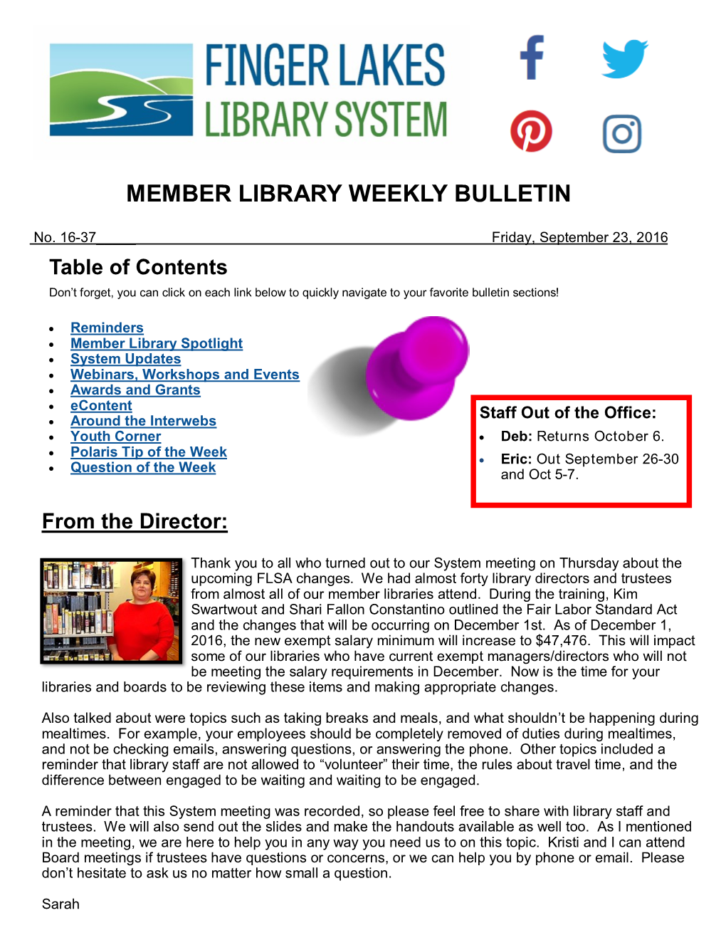 Member Library Weekly Bulletin