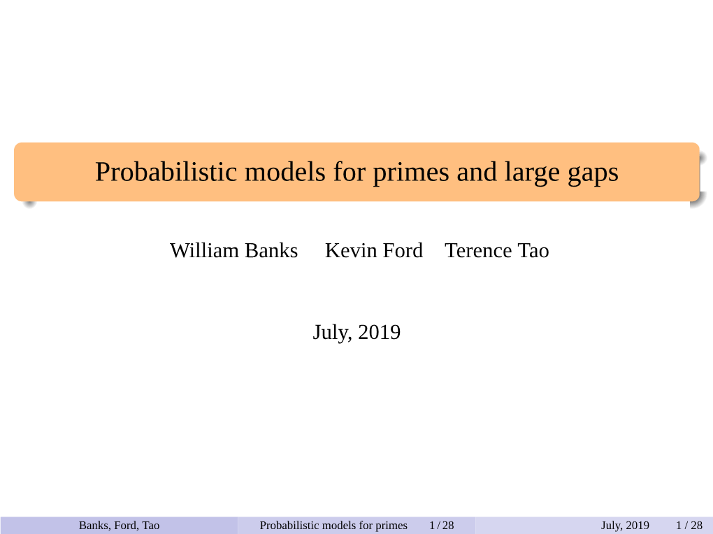 Probabilistic Models for Primes and Large Gaps