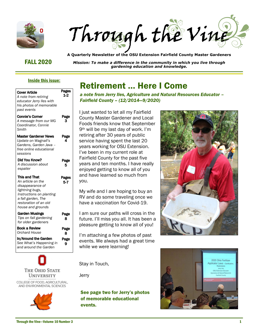 Through the Vine a Quarterly Newsletter of the OSU Extension Fairfield County Master Gardeners