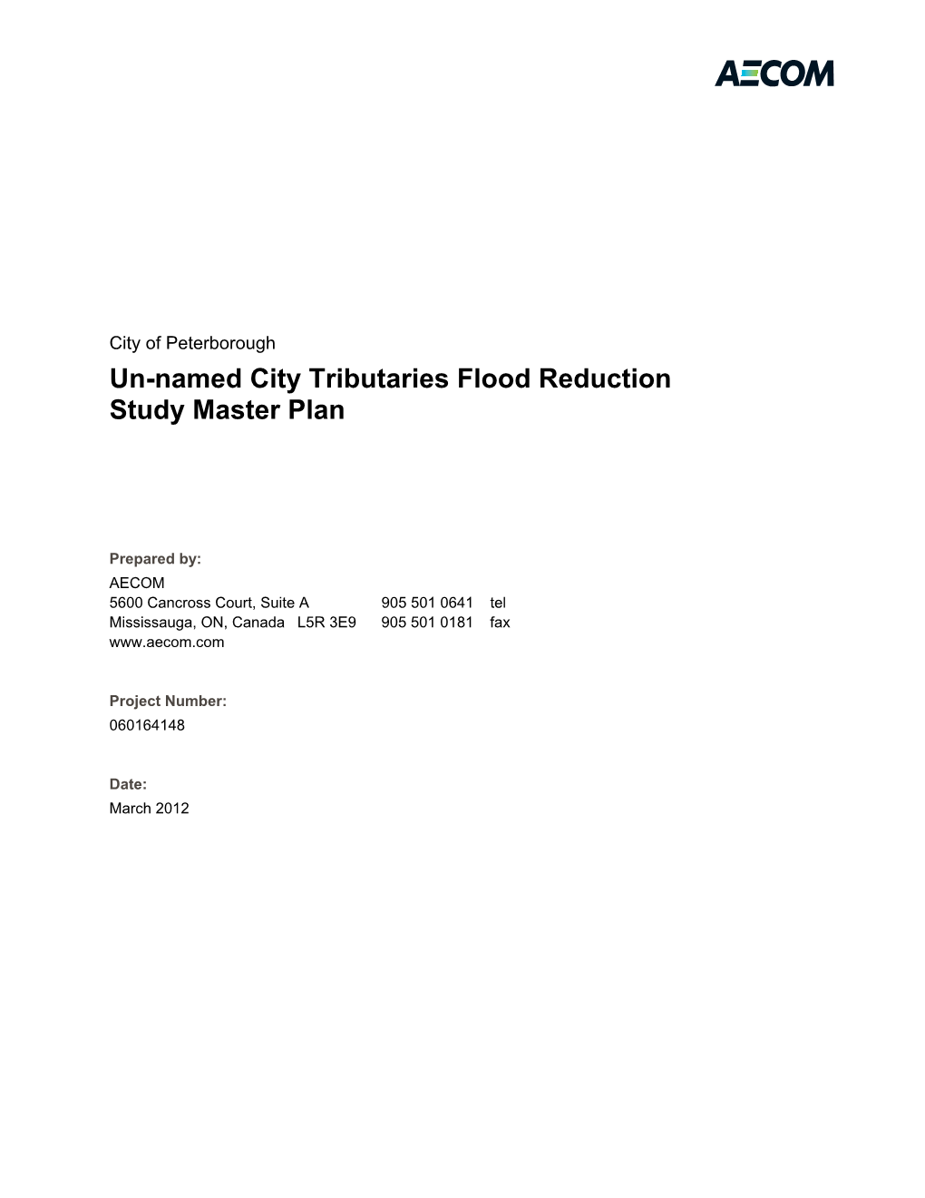 Un-Named City Tributaries Flood Reduction Study Master Plan