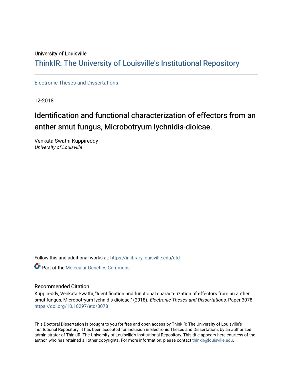 Identification and Functional Characterization of Effectors from an Anther Smut Fungus, Microbotryum Lychnidis-Dioicae