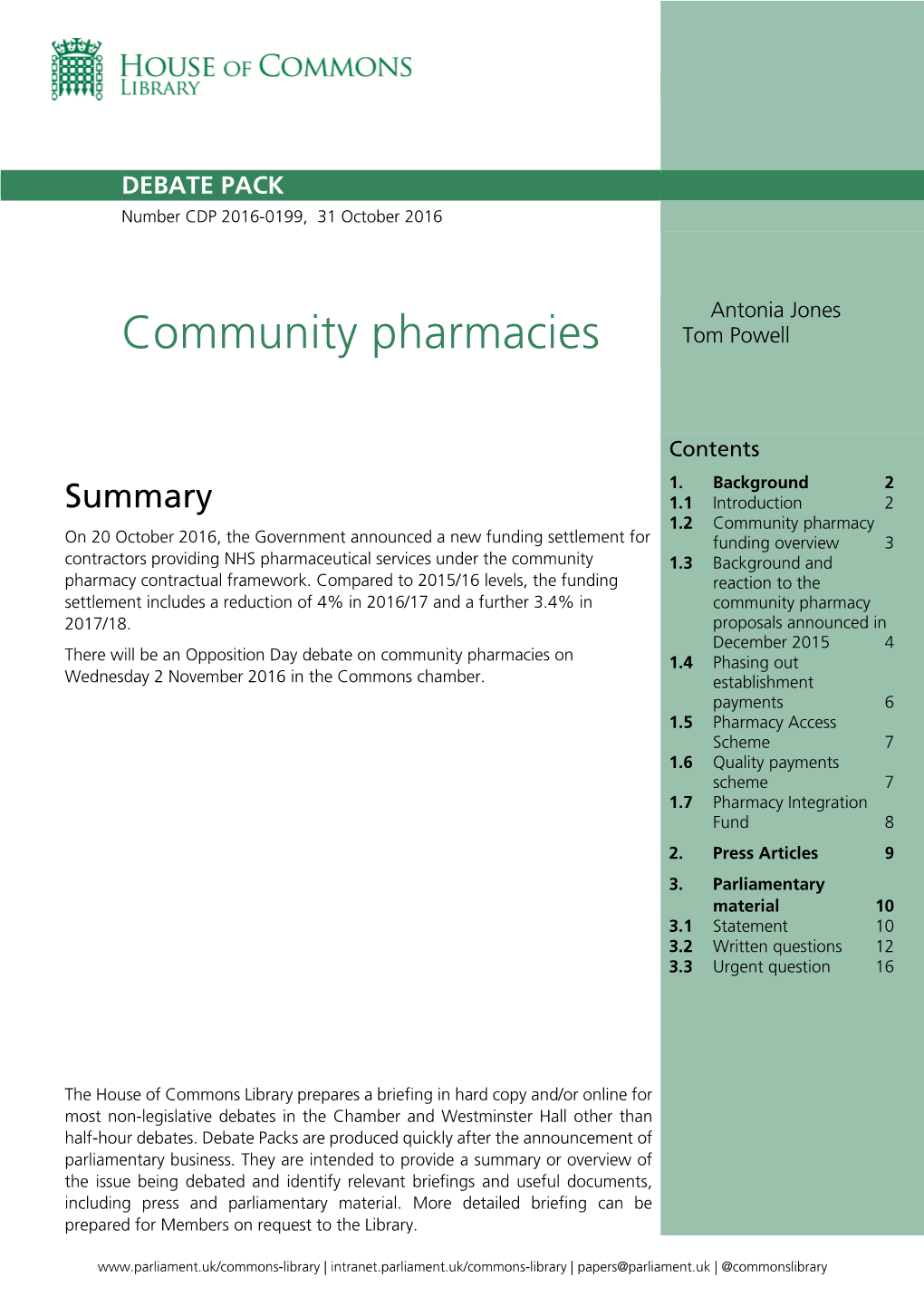 Community Pharmacies