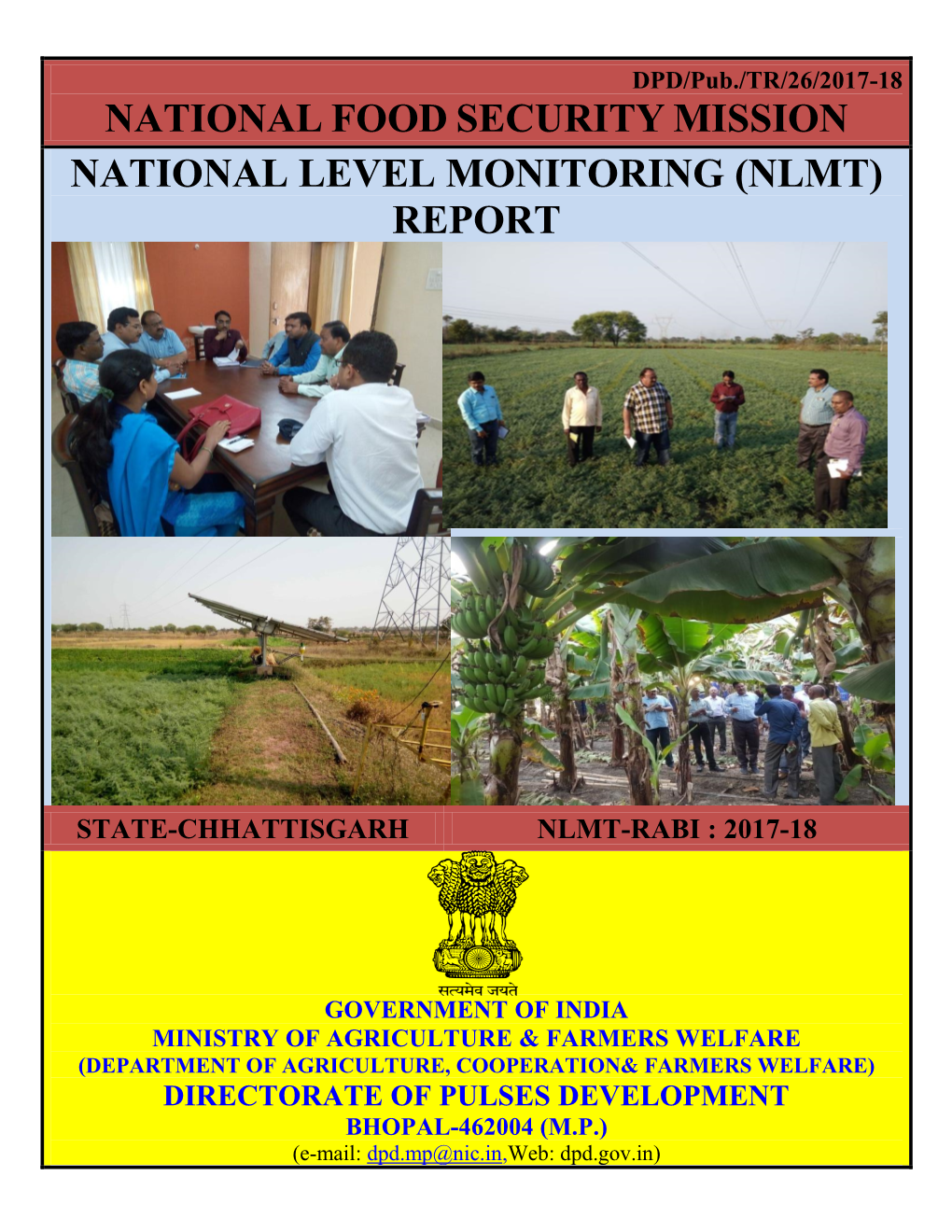 National Food Security Mission National Level Monitoring (Nlmt) Report