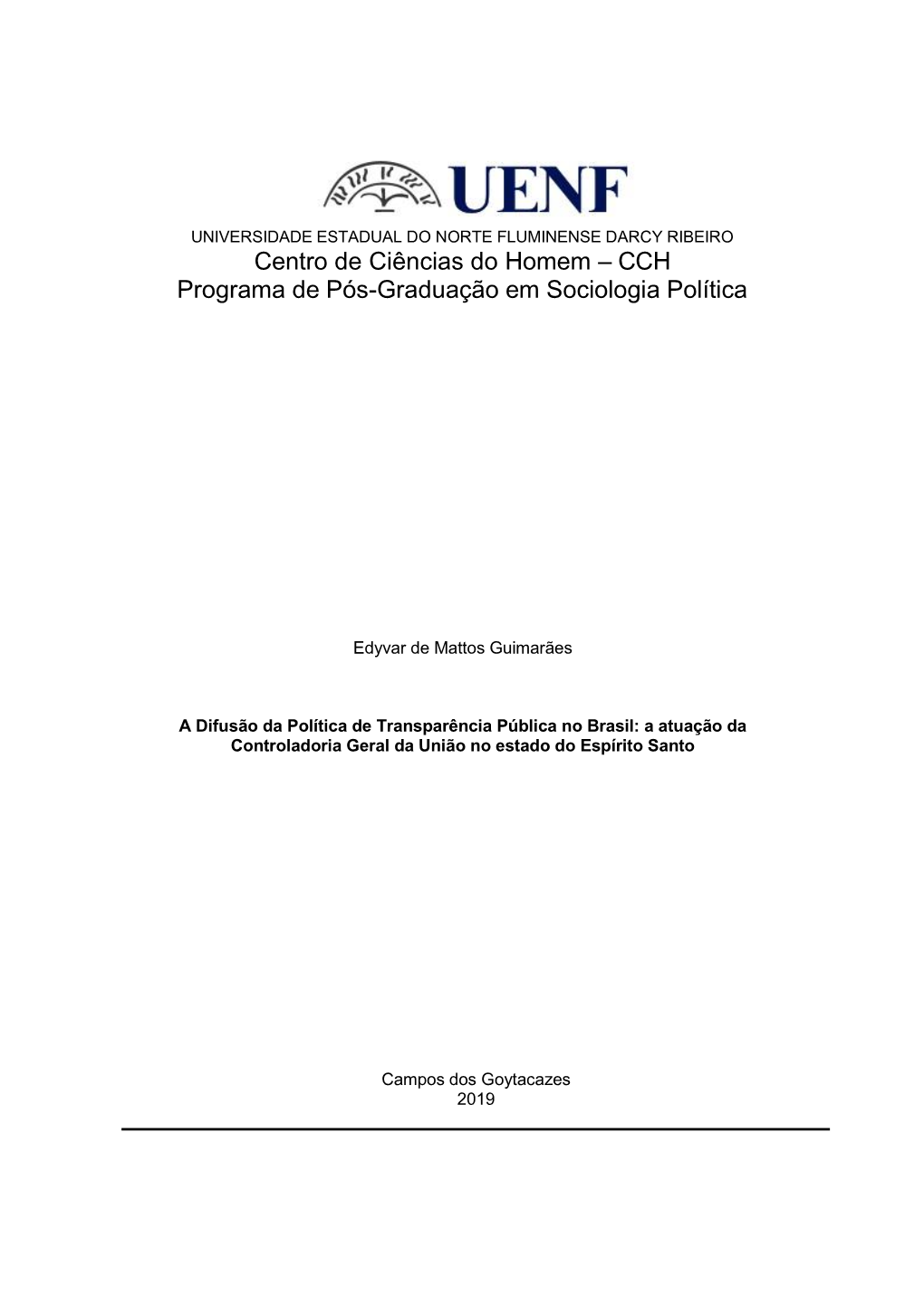 CCH Programa De Pós-Graduação Em Sociologia Política