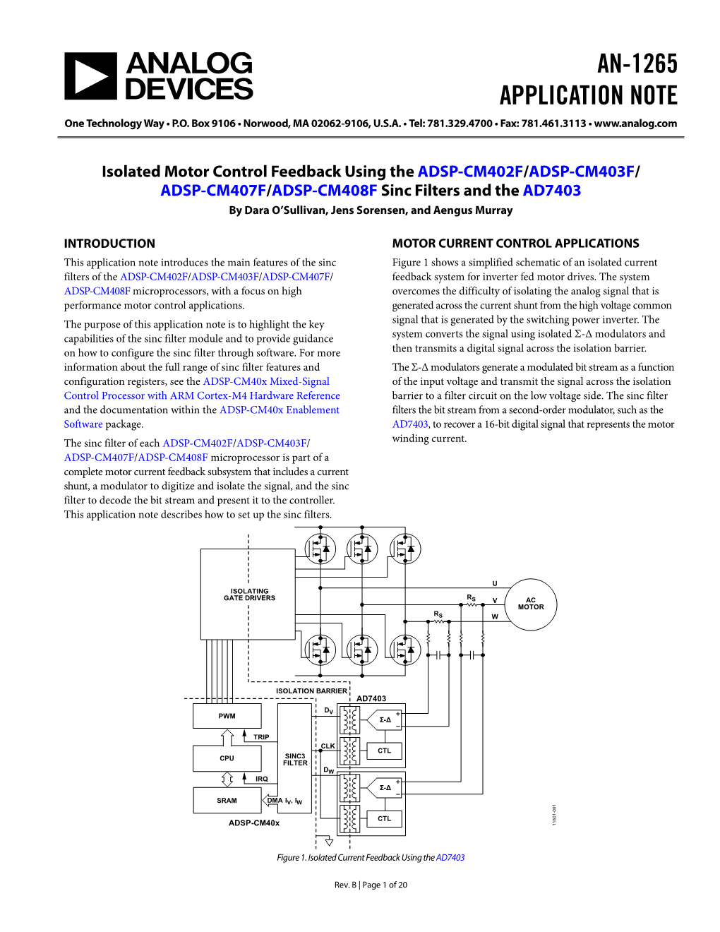 AN-1265 APPLICATION NOTE One Technology Way • P