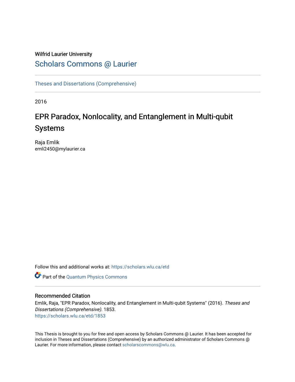 EPR Paradox, Nonlocality, and Entanglement in Multi-Qubit Systems