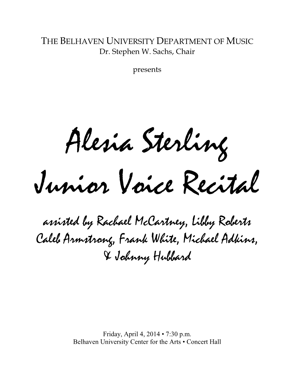 Alesia Sterling Junior Voice Recital