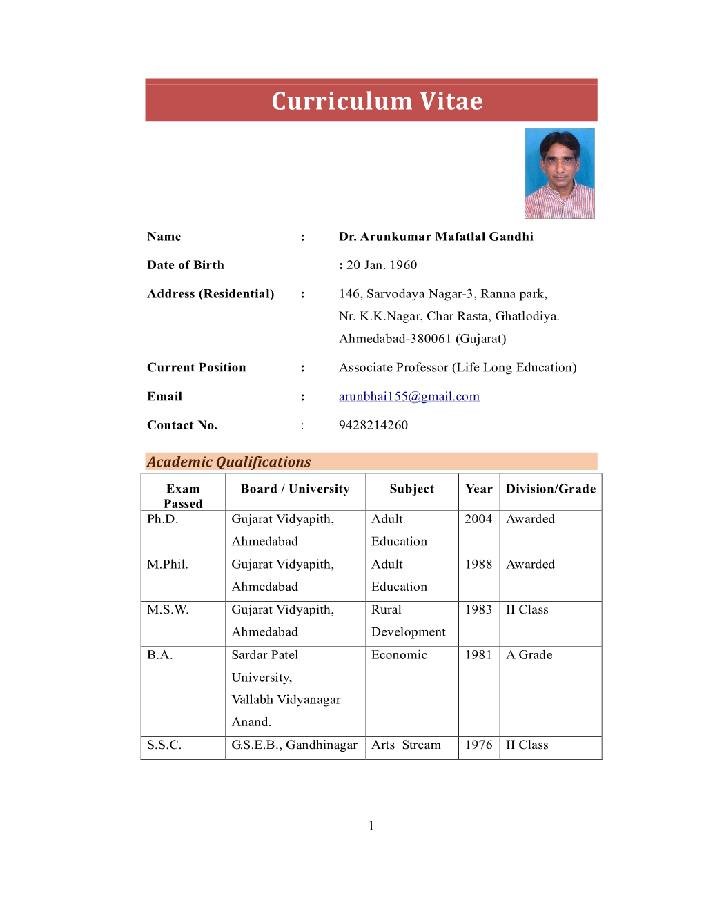 Curriculum Vitae