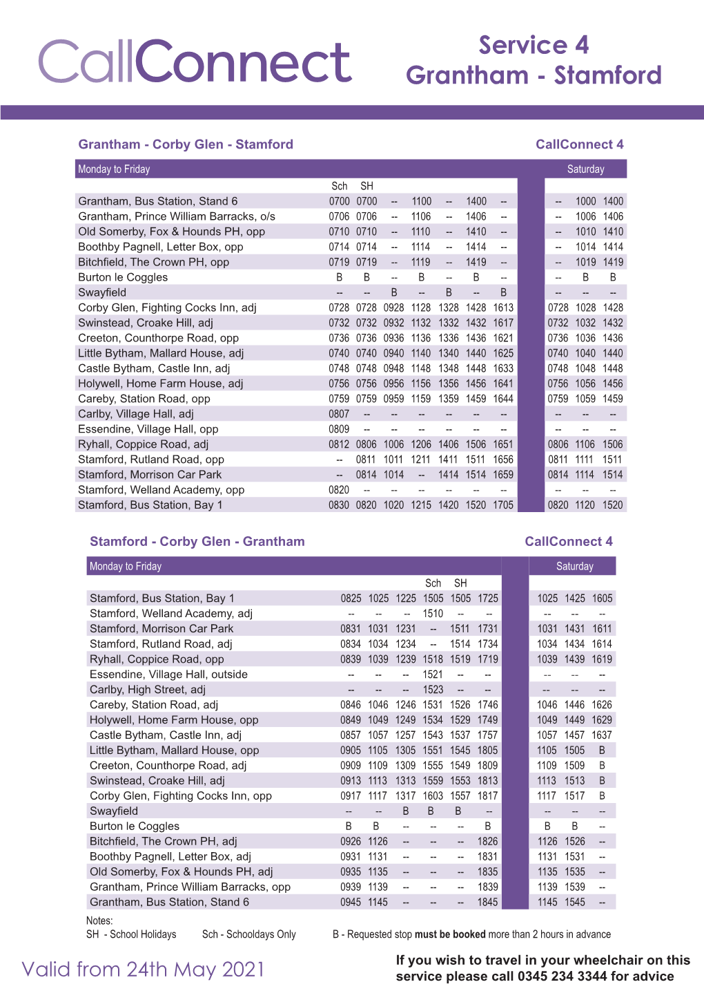 Service 4 Grantham - Stamford