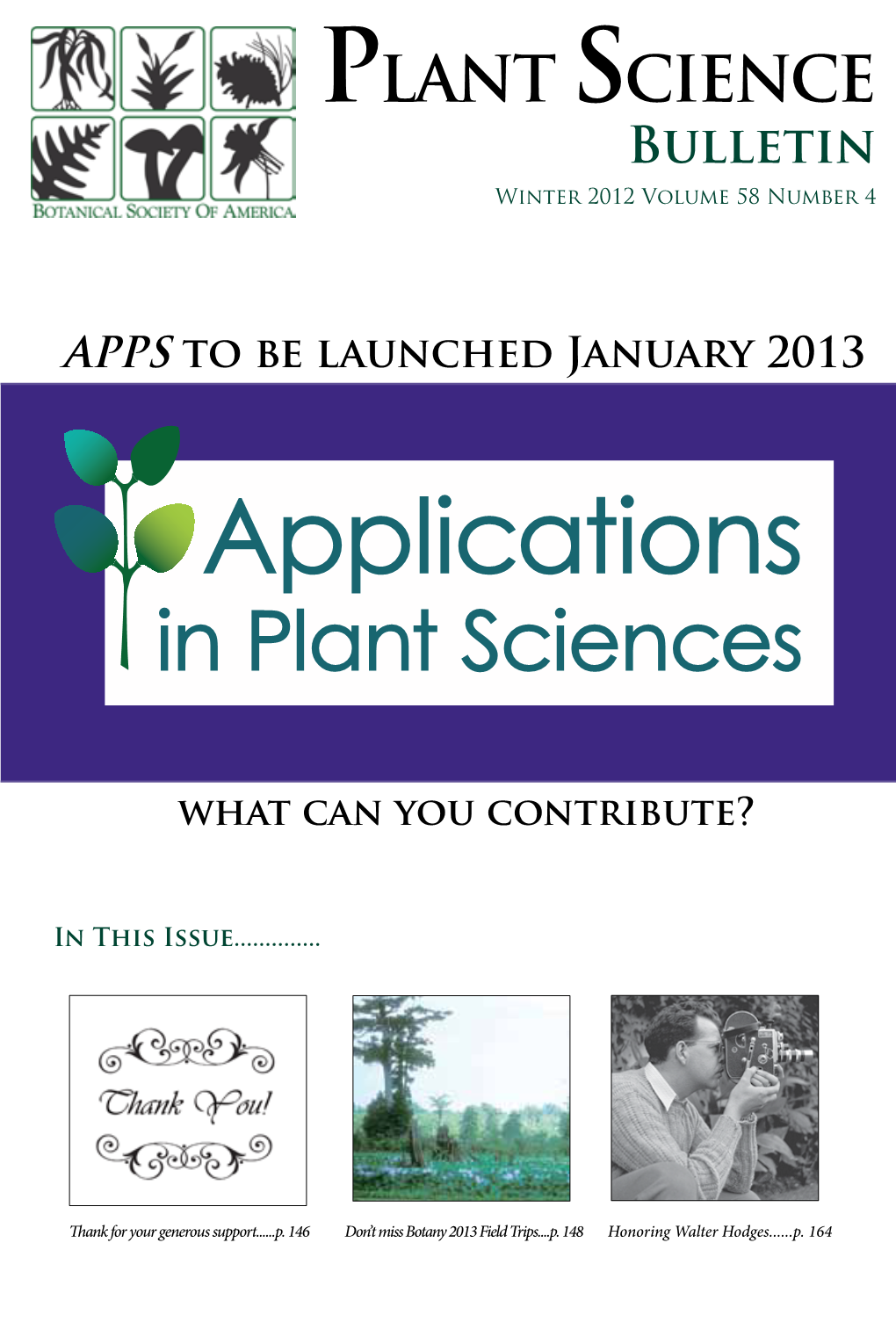 PLANT SCIENCE Bulletin Winter 2012 Volume 58 Number 4