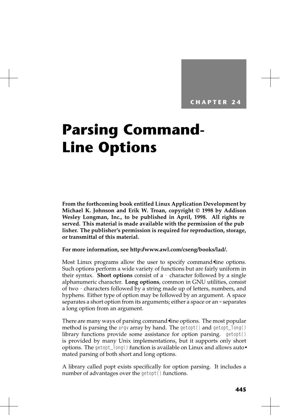 Parsing Command- Line Options