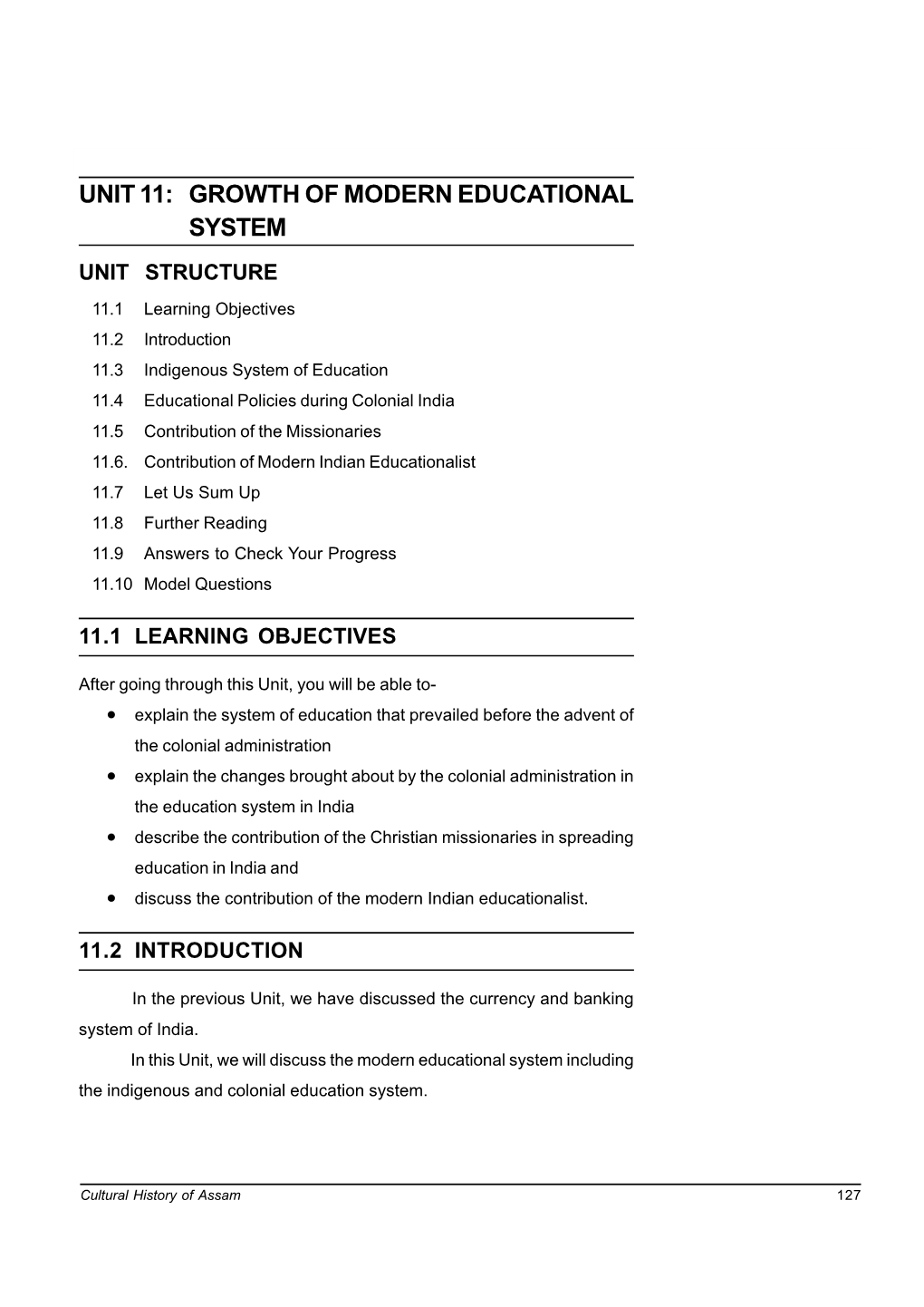 Unit 11: Growth of Modern Educational System