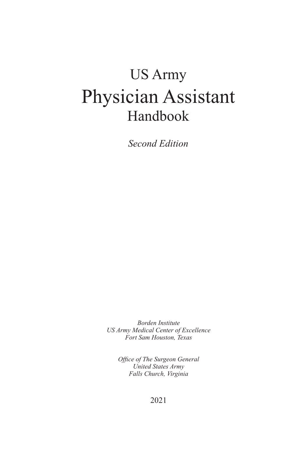 Physician Assistant Handbook