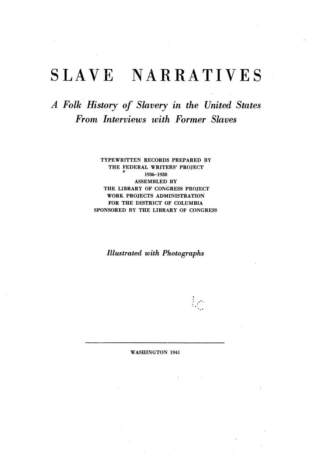 Slave Narratives