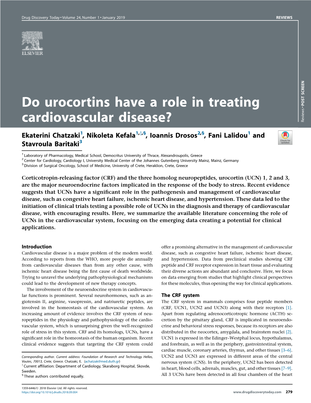 Do Urocortins Have a Role in Treating Cardiovascular Disease?