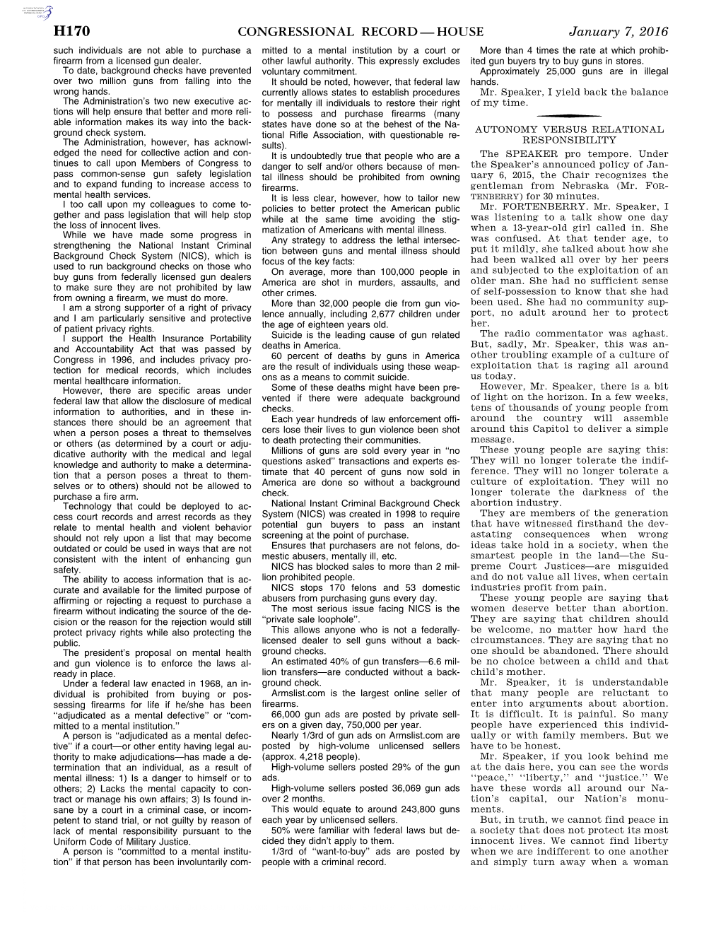 Congressional Record—House H170