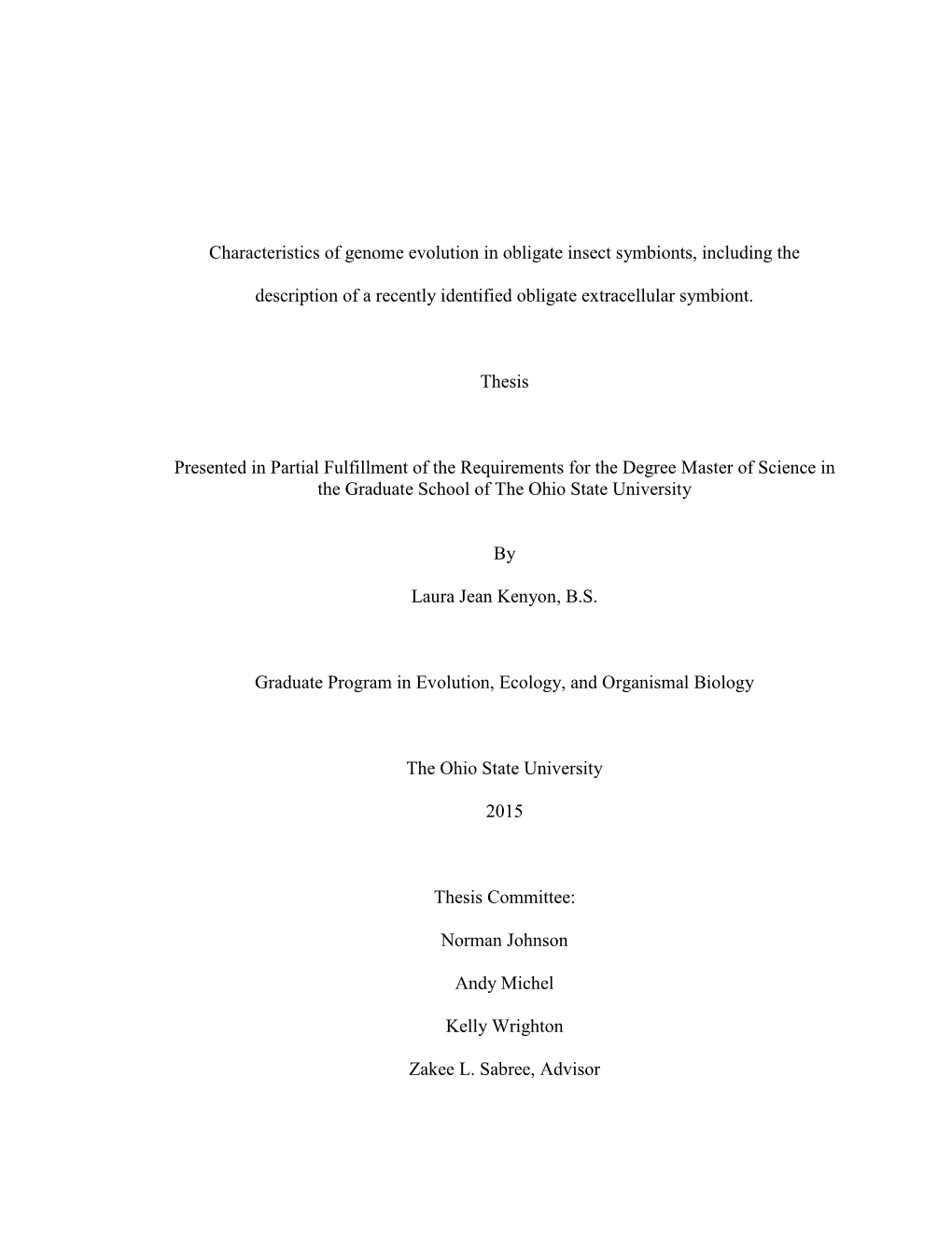 Characteristics of Genome Evolution in Obligate Insect Symbionts, Including The