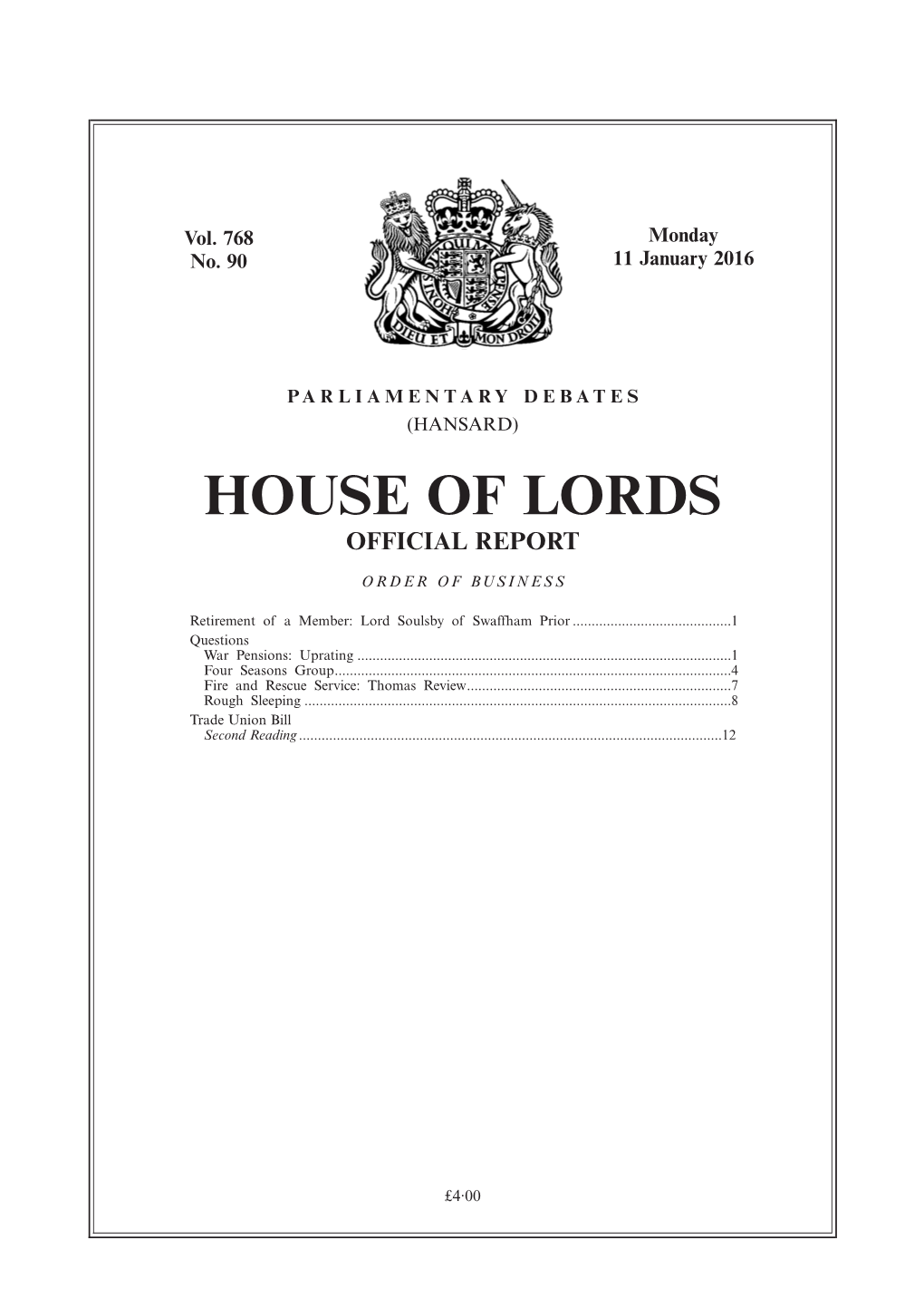 House of Lords Official Report