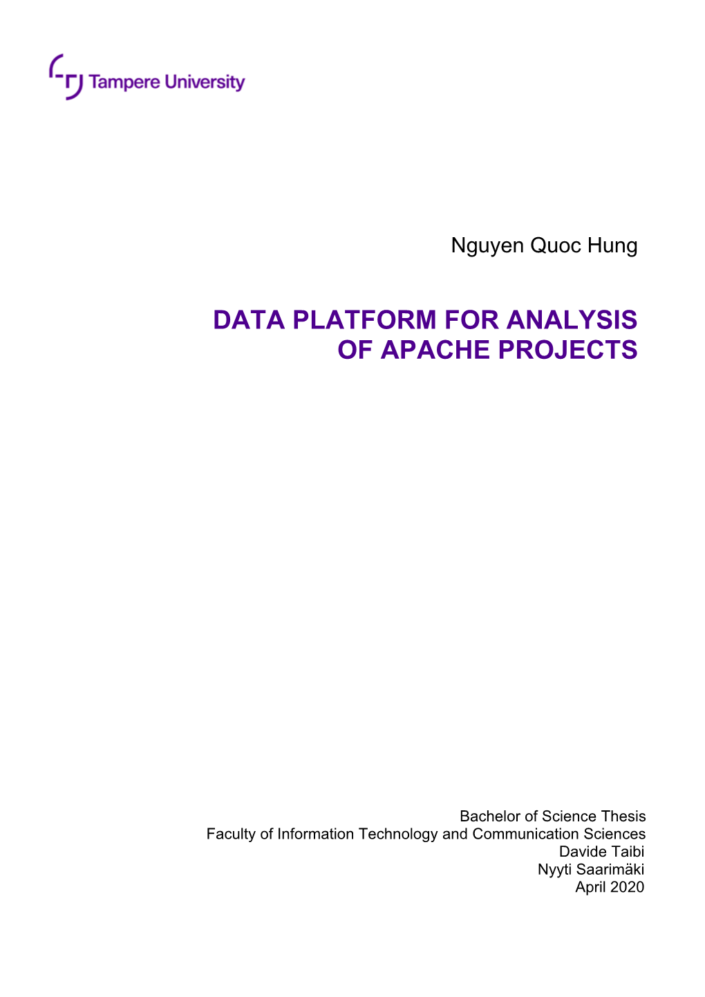 Data Platform for Analysis of Apache Projects