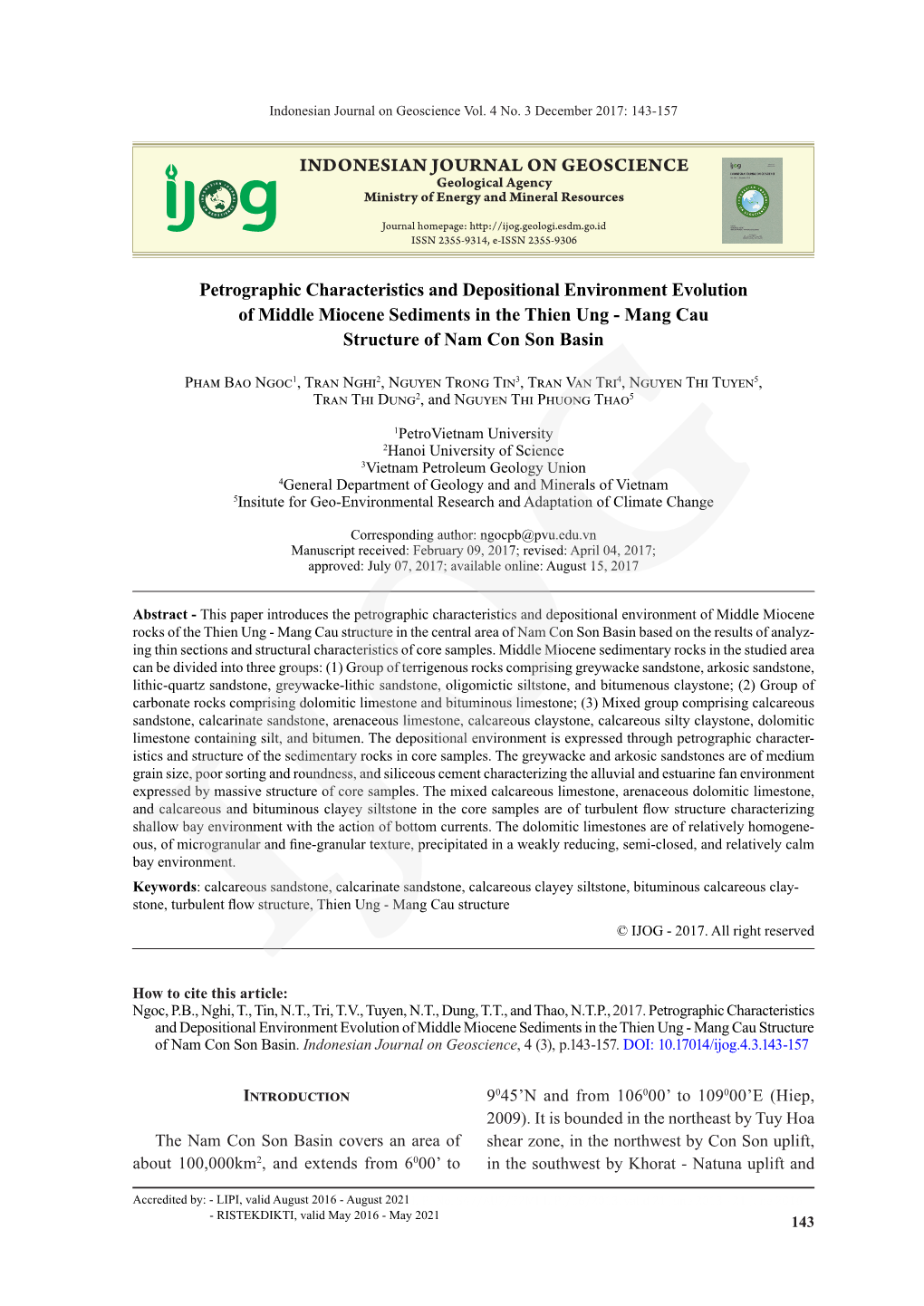 INDONESIAN JOURNAL on GEOSCIENCE Petrographic