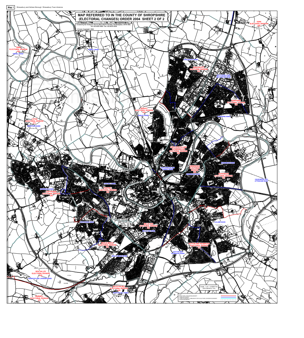 ELECTORAL CHANGES) ORDER 2004 SHEET 2 of 2 TERN ELECTORAL DIVISION Created by the Ordnance Survey Boundaries Section, Southampton, SO16 4GU