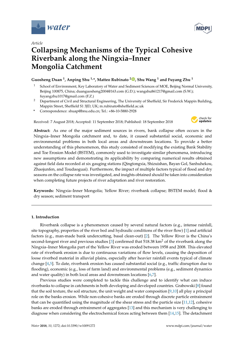 Collapsing Mechanisms of the Typical Cohesive Riverbank Along the Ningxia–Inner Mongolia Catchment