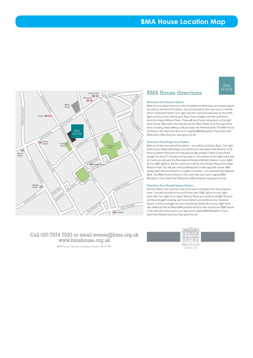 BMA House Location Map