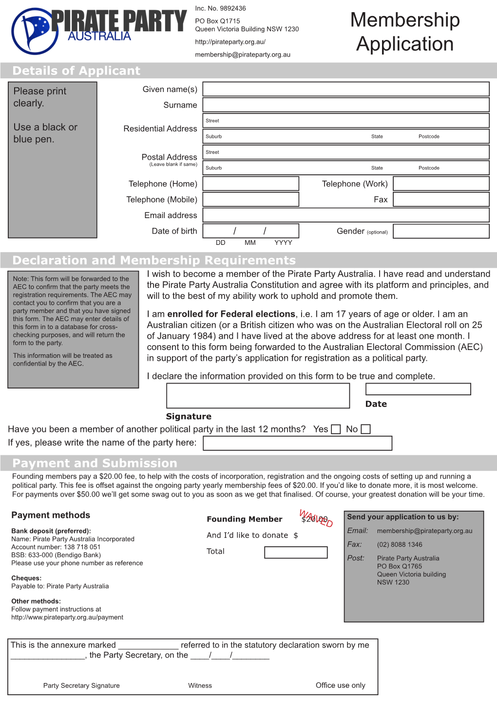 Membership Application