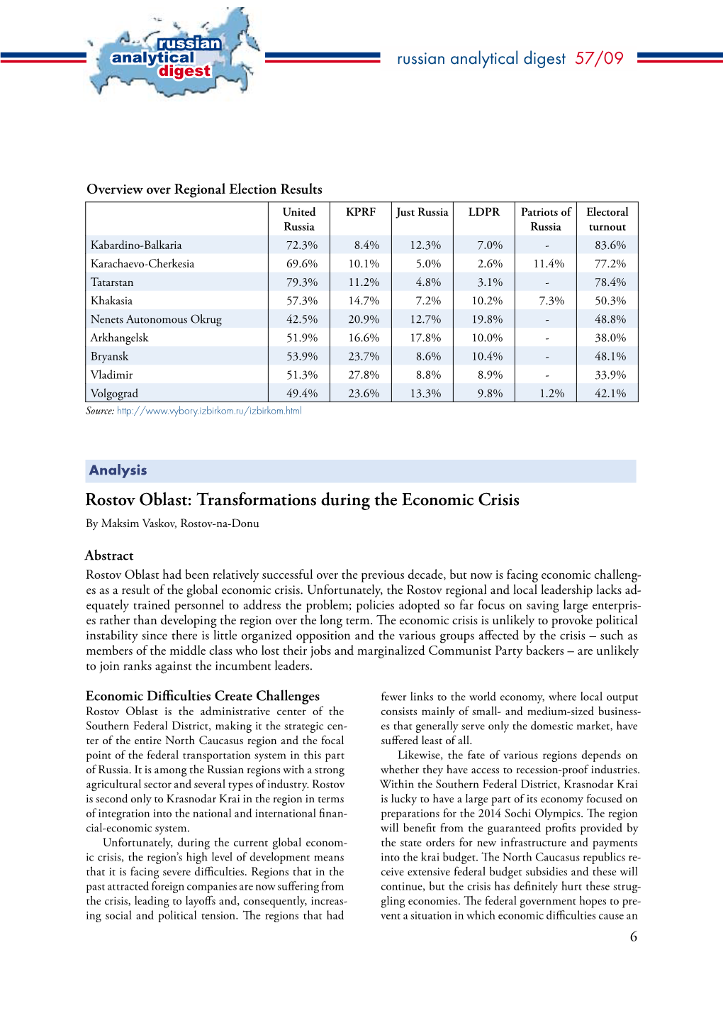 The Political Role of Russia's Regions