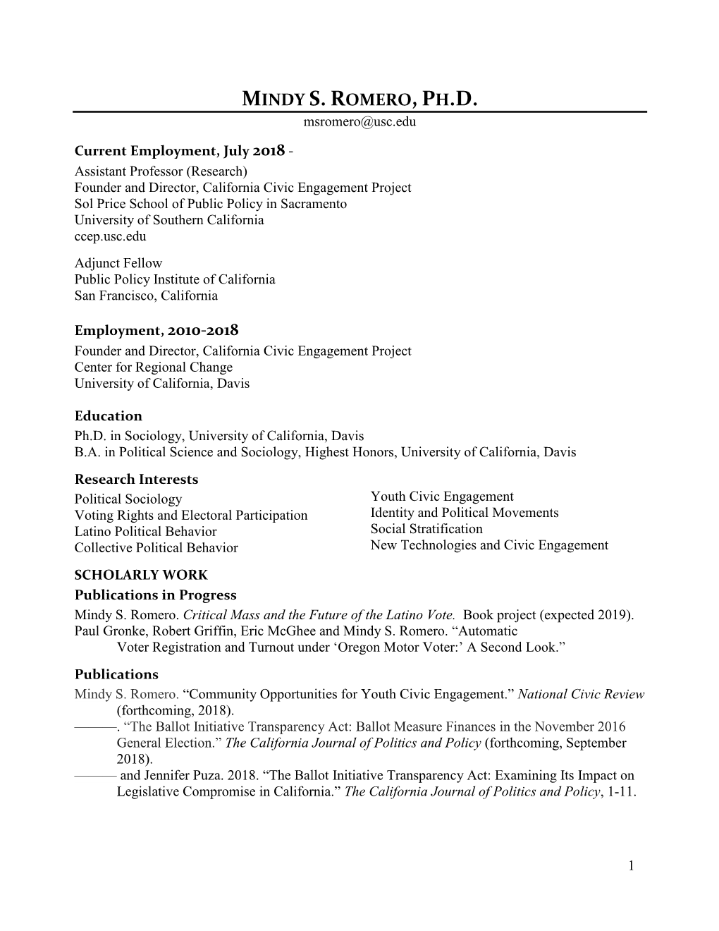 Mindy Romero Cv