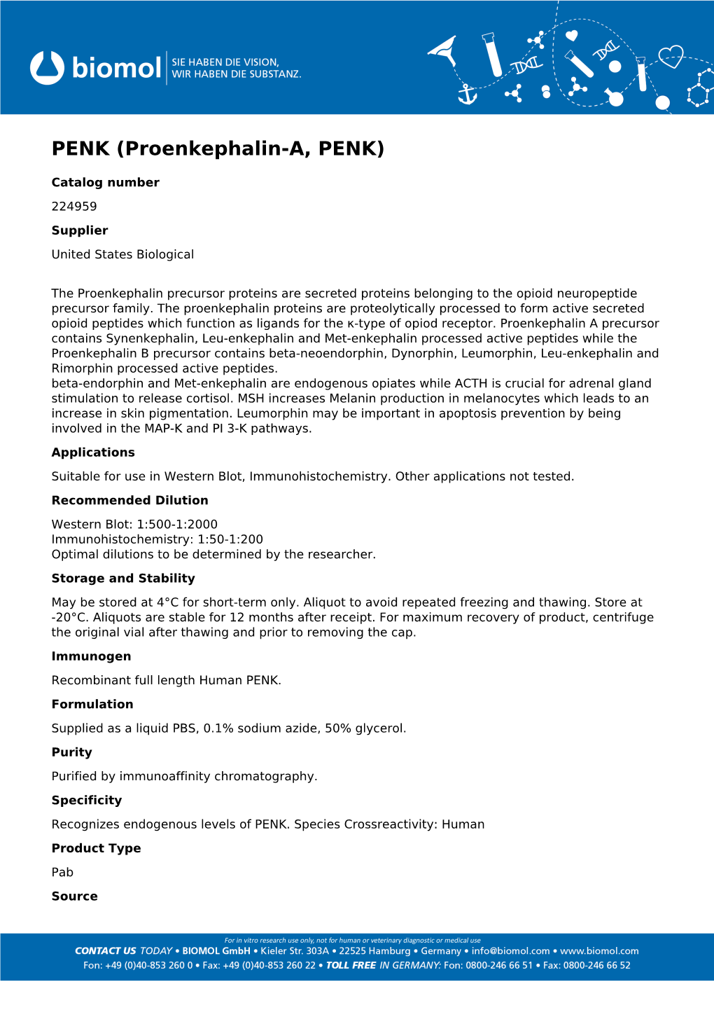 Usbiological Datasheet