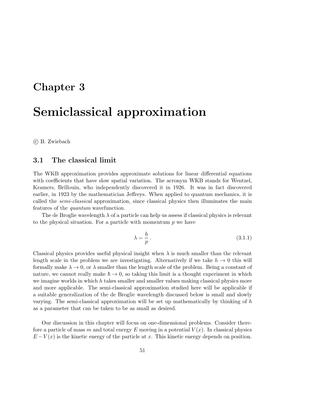 Semiclassical Approximation