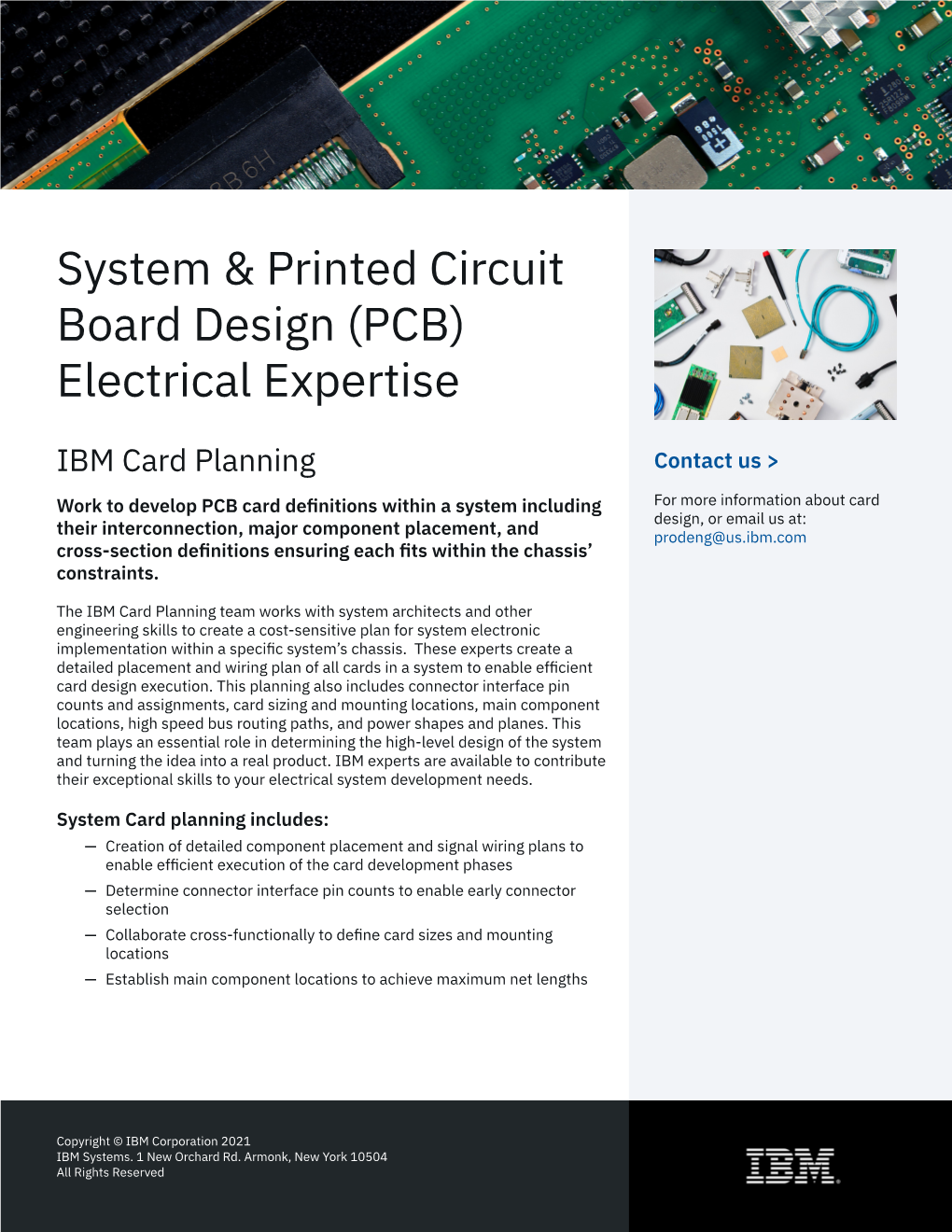 System & Printed Circuit Board Design (PCB) Electrical Expertise