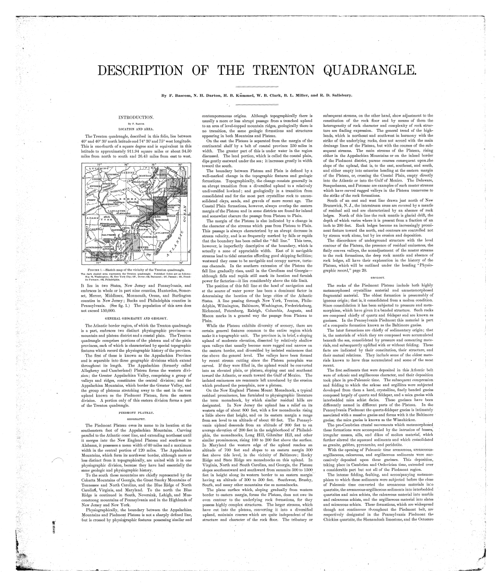 Description of the Trenton Quadrangle