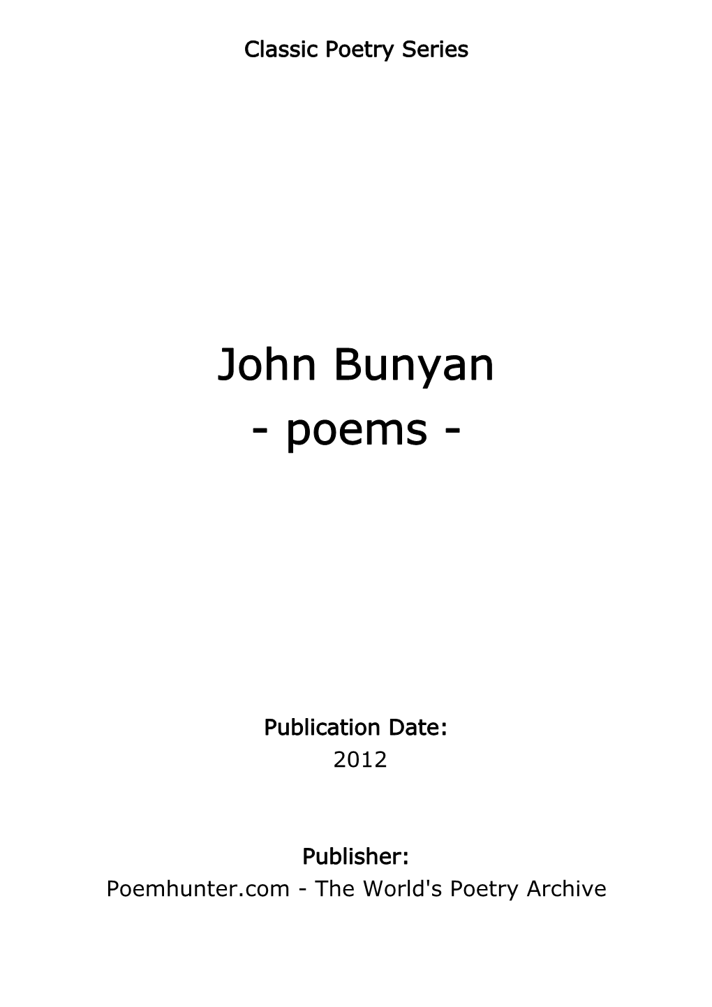 John Bunyan - Poems